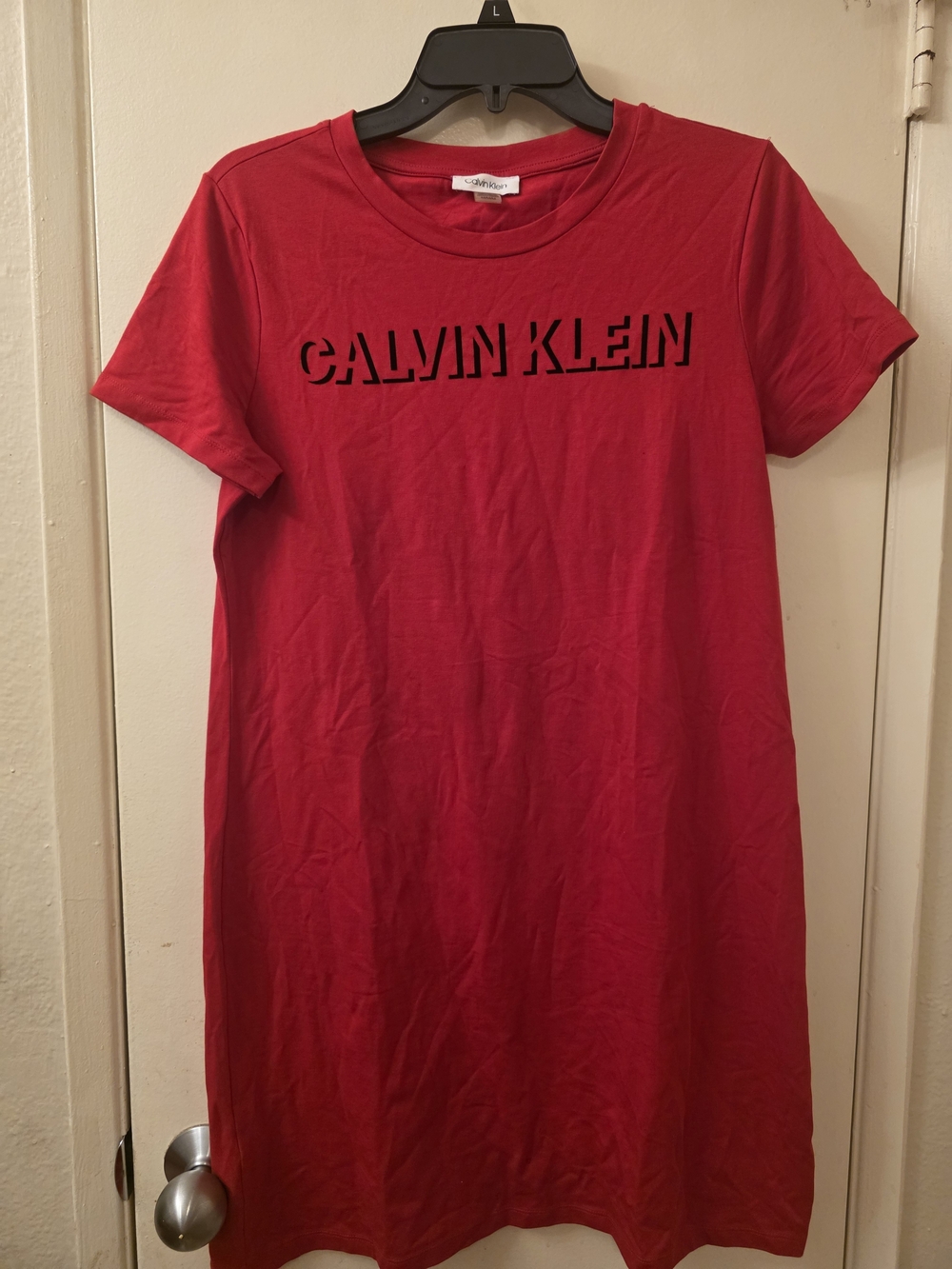 Calvin Klein Red Logo T-Shirt Dress